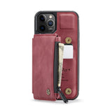 CaseMe-C20 Zipper Pocket Card Slots Back Case For iPhone