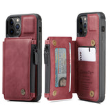 CaseMe-C20 Zipper Pocket Card Slots Back Case For Samsung