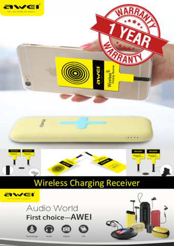 AWEI Wireless Charging Receiver for iPhones and Android Mobile Phones with Micro USB Port