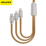 AWEI CL-21 '3in1' Charging Cable for iPhone/iPad, Micro USB & Type-C